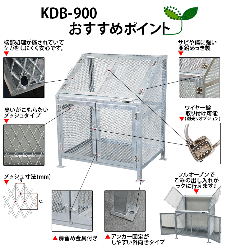 大型ゴミステーション（メッシュごみ収集庫KDB-900N）を販売［環境